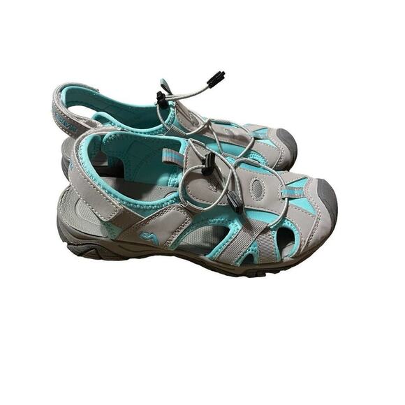 Crivit Grey Aqua Blue Hiking Strap Water Sandals Size 8 - Picture 3 of 7